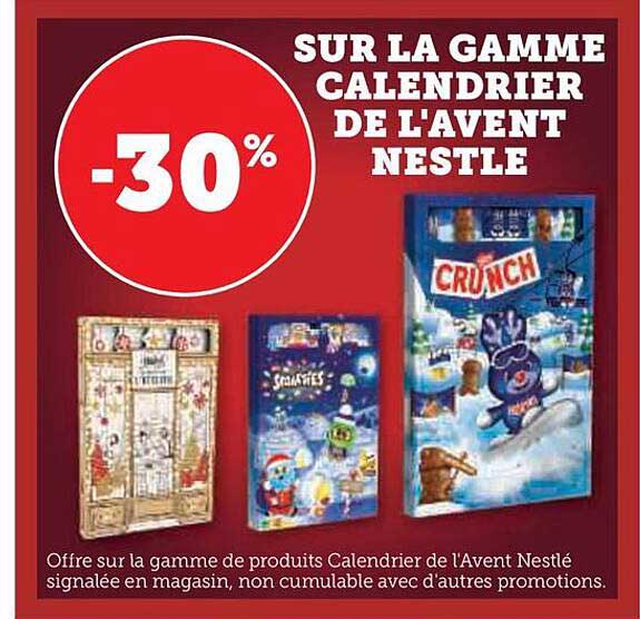 la gamme calendrier de l'avent nestlé