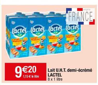 lait u.h.t. demi-écrémé lactel