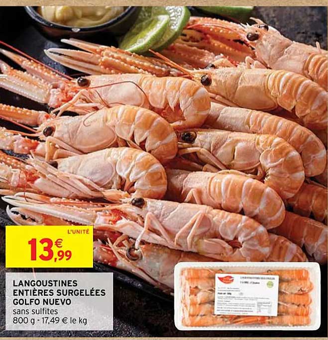 langoustines entières surgelées golfo nuevo