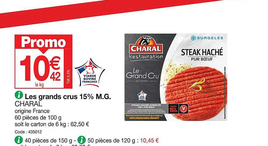 les grands cru 15% m.g. charal