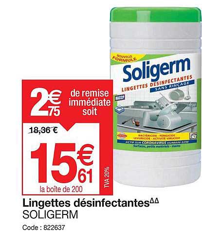 Lingettes Désinfectantes Soligerm