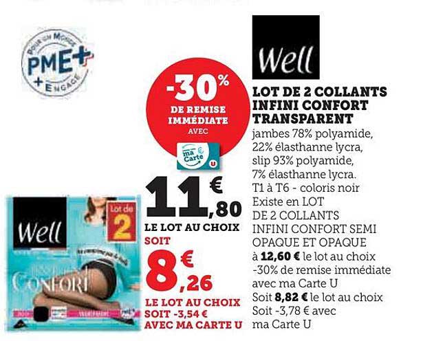 lot de 2 collants infini confort transparent well