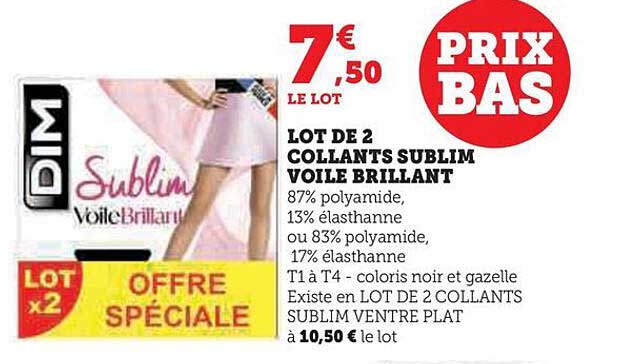 lot de 2 collants sublim voile brillant
