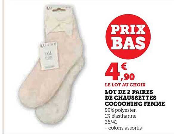 lot de 2 paires de chaussettes cocooning femme