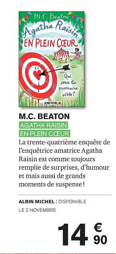 m.c. beaton - agatha raisin en plein cœur