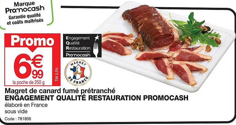 magret de canard fumé prétranché engagement qualité restauration promocash