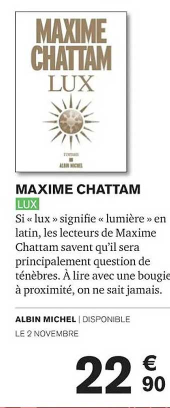 maxime chattam - lux