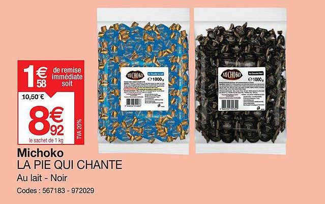 michoko la pie qui chante au lait -noir