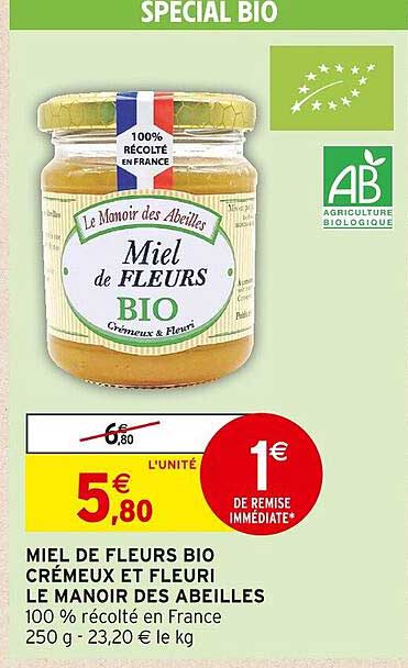miel de fleurs bio crémeux et fleuri le manoir des abeilles