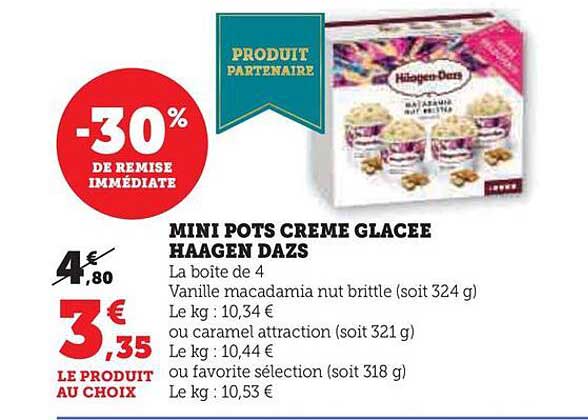 mini pots crème glacée häagen dazs