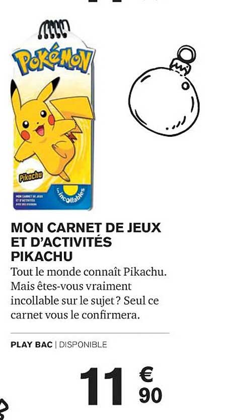 mon carnet de jeux et d'activités pikachu