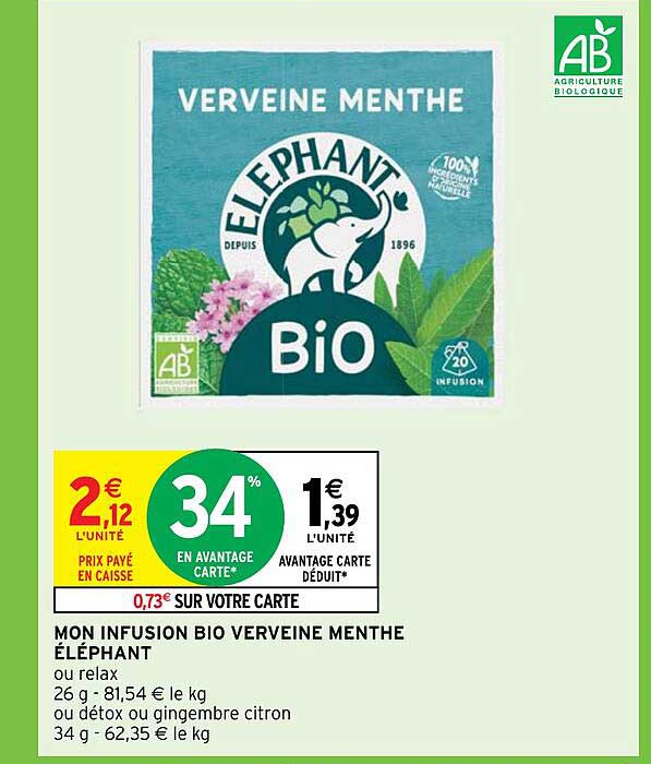 mon infusion bio verveine menthe éléphant