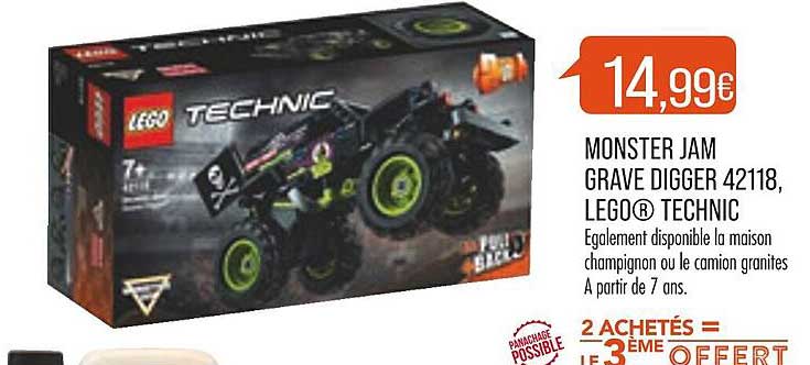 monster jam grave digger 42118, lego technic
