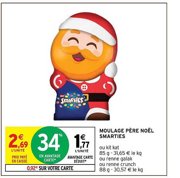moulage père noël smarties