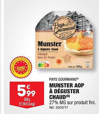 munster aop à déguster chaud pays gourmand