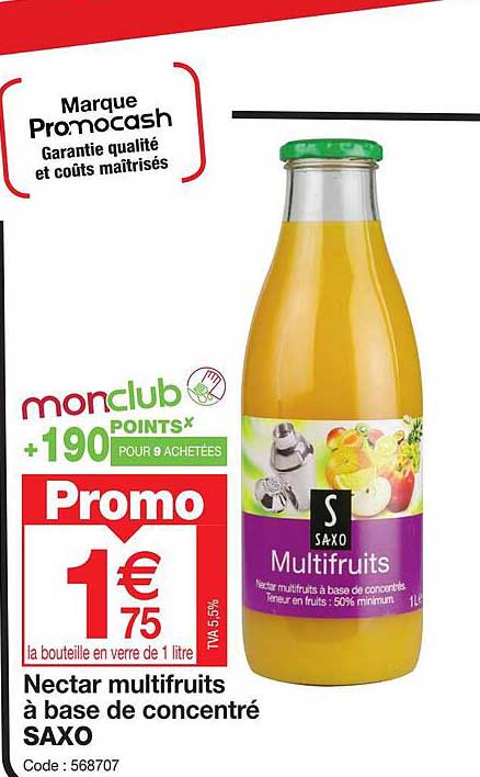 Nectar Multifruits à Base De Concentré Saxo