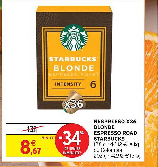 nespresso x36 blonde espresso road starbucks