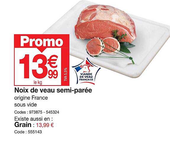 noix de veau semi-parée