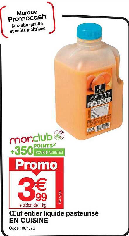 œuf Entier Liquide Pasteurisé En Cuisine