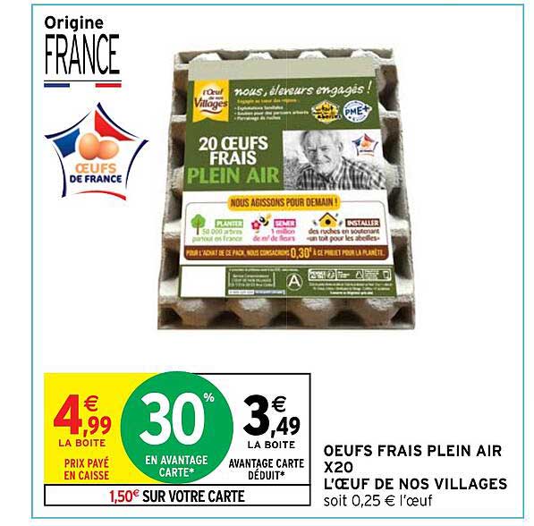 œufs frais plein air x20 l'œuf de nos villages
