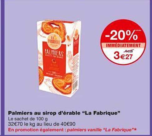 palmiers au sirop d'érable "la fabrique"