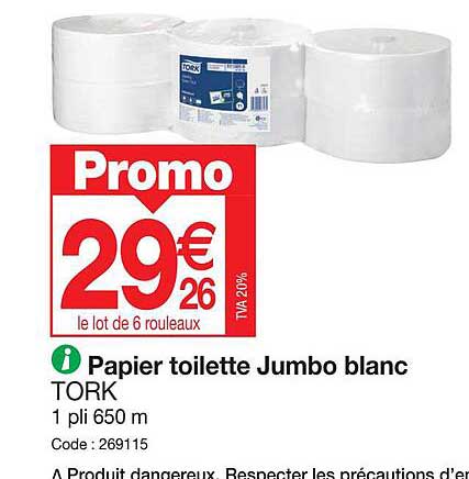 Papier Toilette Jumbo Blanc Tork