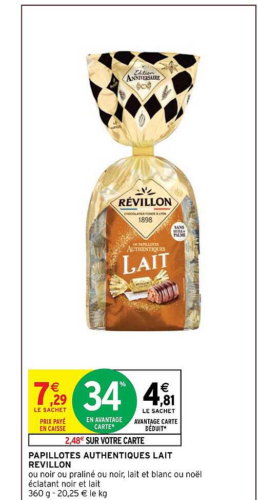 papillotes authentiques lait revillon