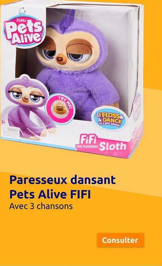 paresseux dansant pets alive fifi