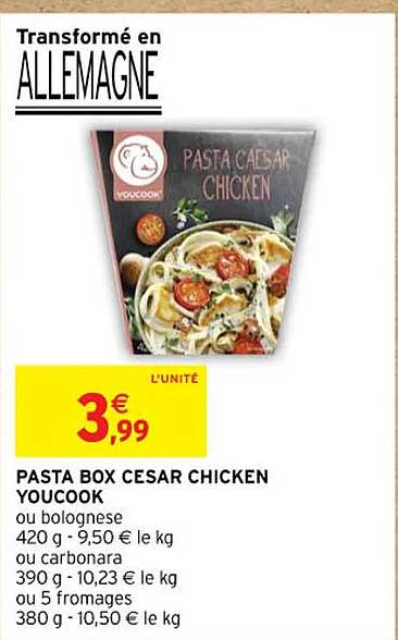 pasta box cesar chicken youcook