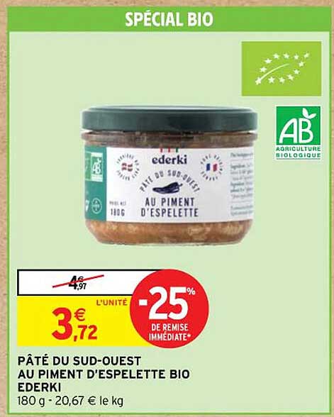 pâté du sud-ouest au piment d'espelette bio ederki