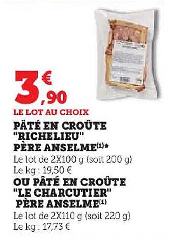 pâté en croûte "richelieu" père anselme ou pâté en croûte "le charcutier" père anselme