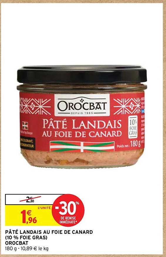 pâté landais au foie de canard (10% foie gras) orocbat