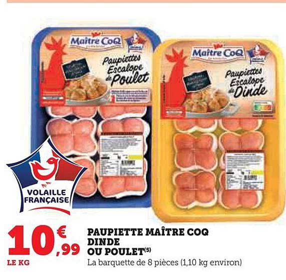 paupiette maître coq dinde ou poulet