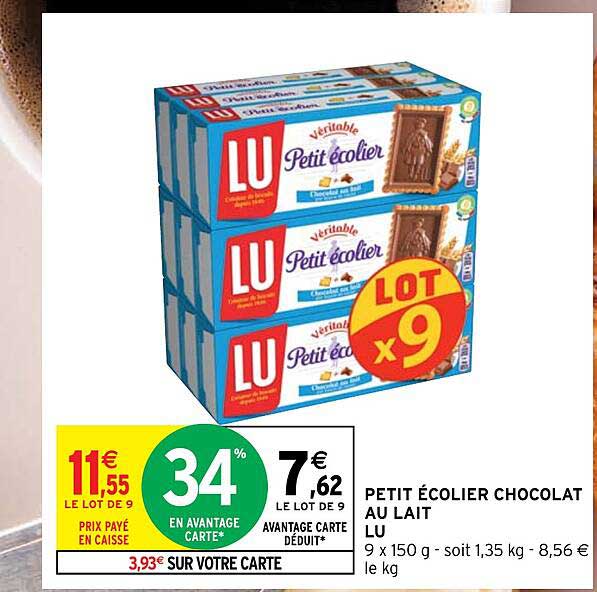 Petit écolier Chocolat Au Lait Lu