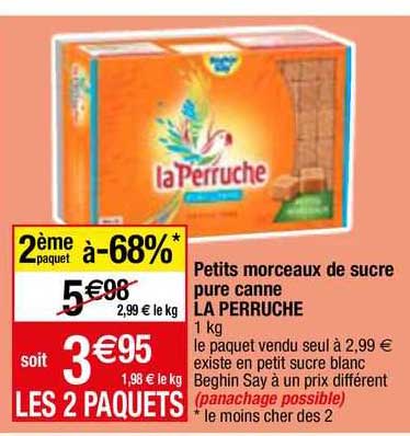 petits morceaux de sucre pure canne la perruche