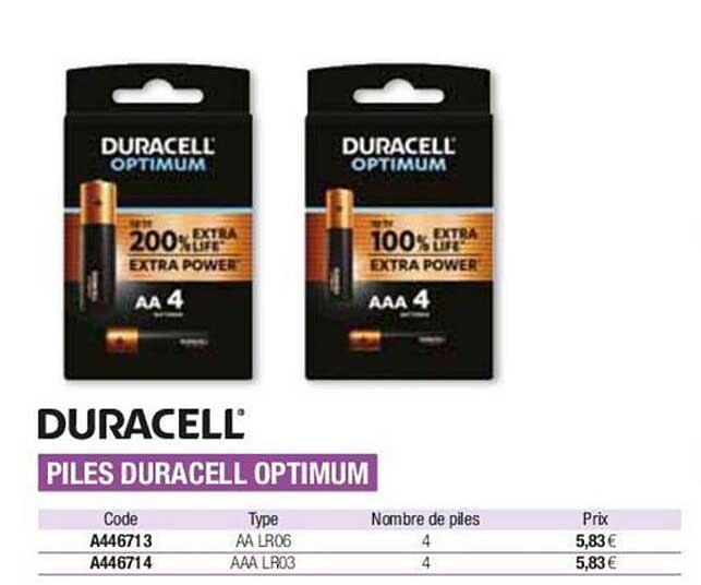 Piles Duraccell Optimum