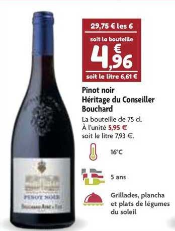 pinot noir héritage du conseiller bouchard