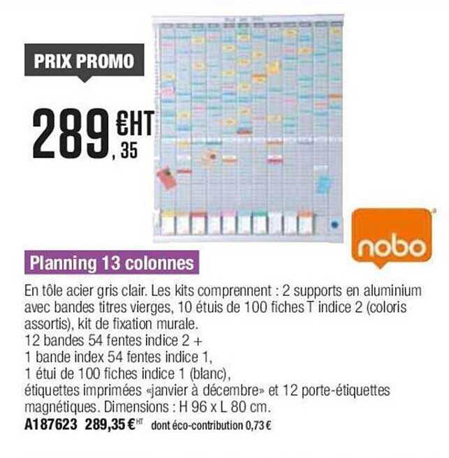 planning 13 colonnes nobo