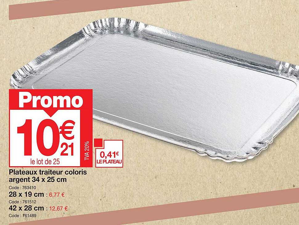 plateaux traiteur coloris argent