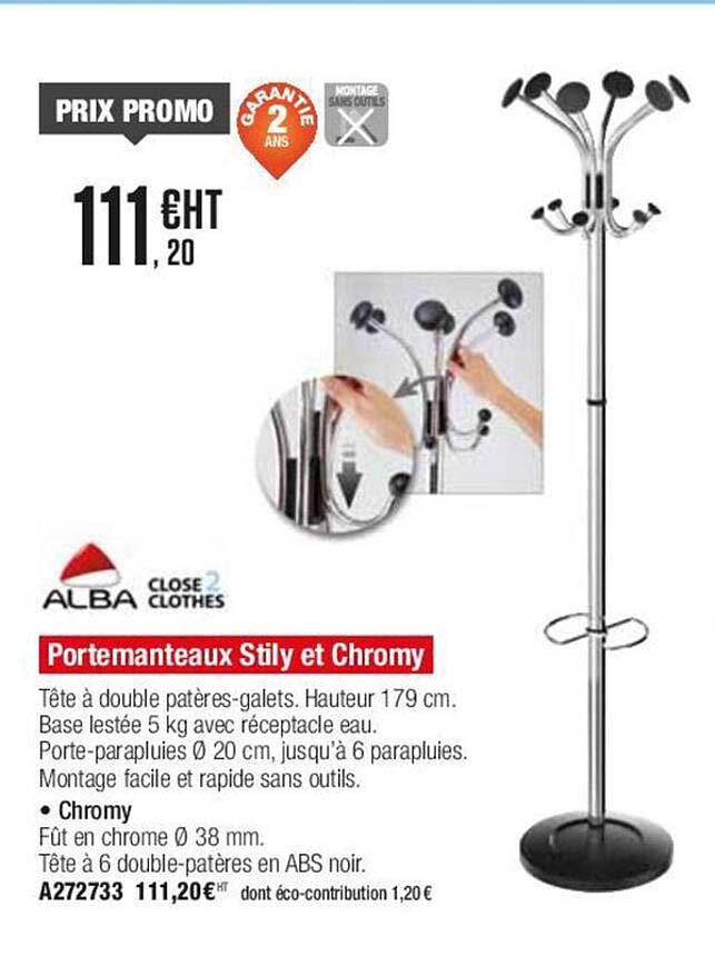 portemanteaux stily et chromy alba