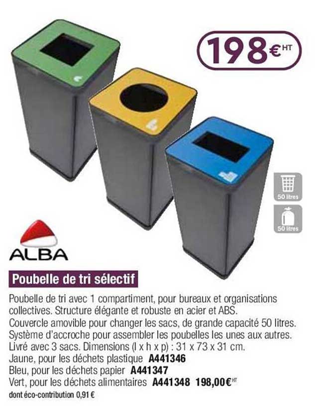 poubelle de tri sélectif alba
