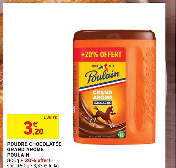poudre chocolatée grand arôme poulain
