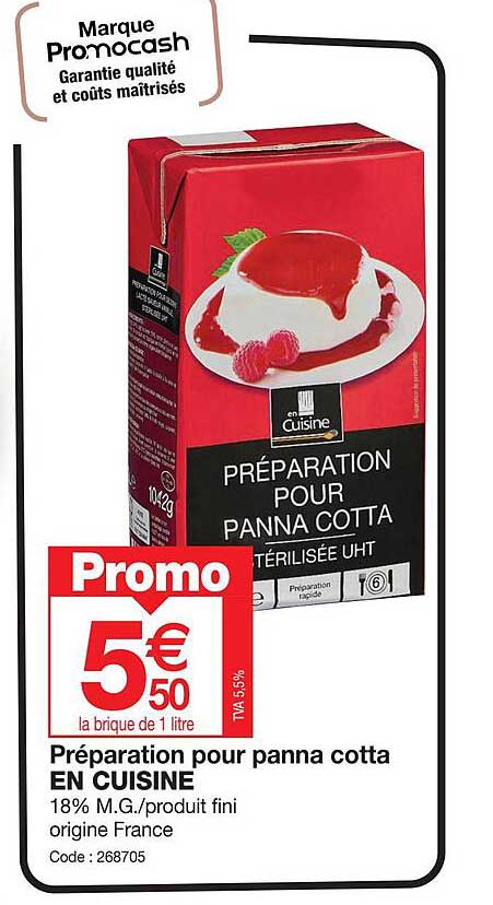 préparation pour panna cotta en cuisine