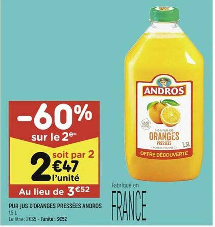 pur jus d'oranges pressées andros