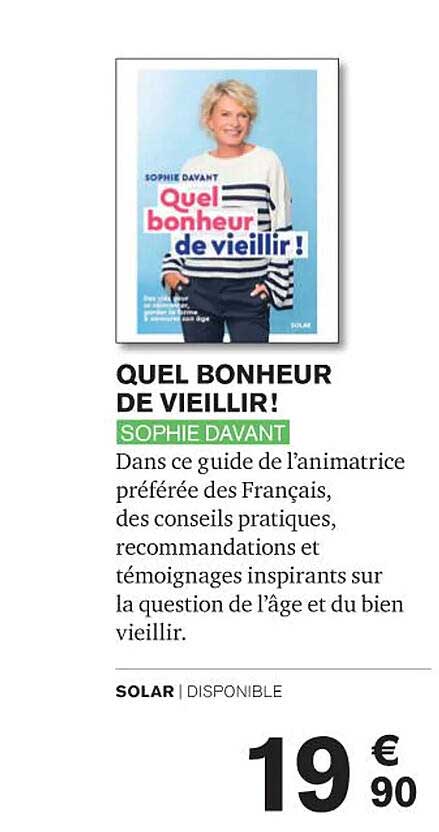 quel bonheur de vieillir ! - sophie davant