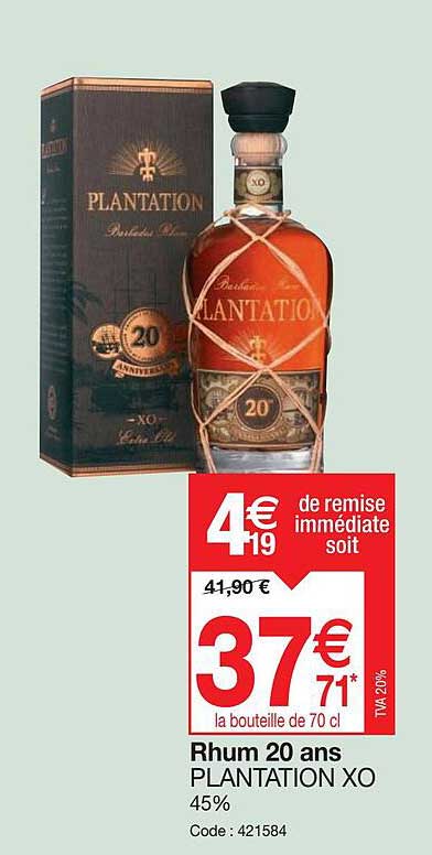rhum 20 ans plantation xo