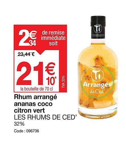 rhum arrangé ananas coco citron vert les rhums de ced'
