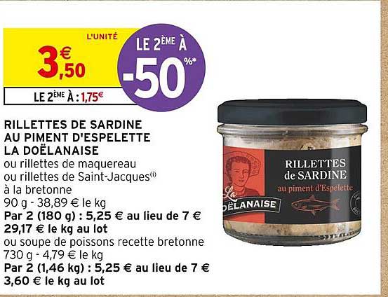 rillettes de sardine au piment d'espelette la doëlanaise