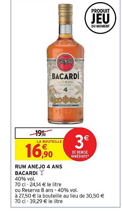 rum anejo 4 ans bacardi