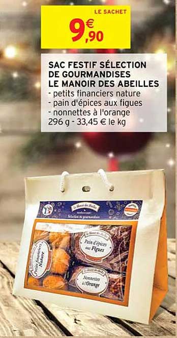 sac festif sélection de gourmandises le manoir des abeilles
